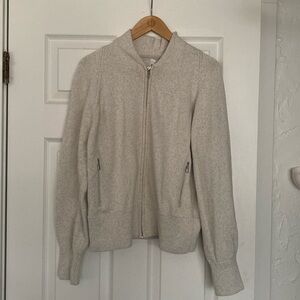 lululemon heathered light gray Sweater Zip Cardigan
